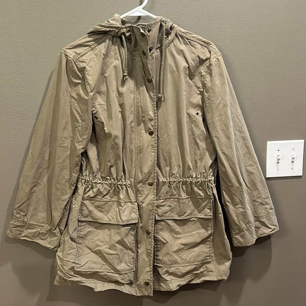 Madewell Military Anorak Jacket Army Green Hood size XS